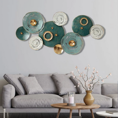 BLUE AND WHITE INDREDIBLY DESIGNED METAL WALL DECOR