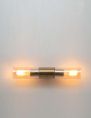 YELLOWISH ROD SHAPED WALL LAMP BRUSHED WITH GOLD