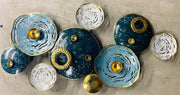 BLUE AND WHITE INDREDIBLY DESIGNED METAL WALL DECOR