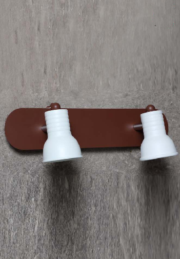 DUAL RAKISH WHITE AND BROWN WALL LAMP