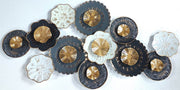 ENCHANTING GOLD, SILVER AND WHITE FLORID METAL WALL DÉCOR