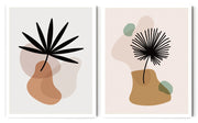 BOTANICAL MINIMALISTIC LEAVES PICTURE FRAMES WITH GLASS- SET OF 2 (2)