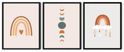 SEASCAPE ABSTRACT PICTURE FRAMES WITH GLASS- SET OF 3