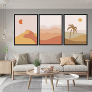 TERRAIN ABSTRACT PICTURE FRAMES WITH GLASS- SET OF 3