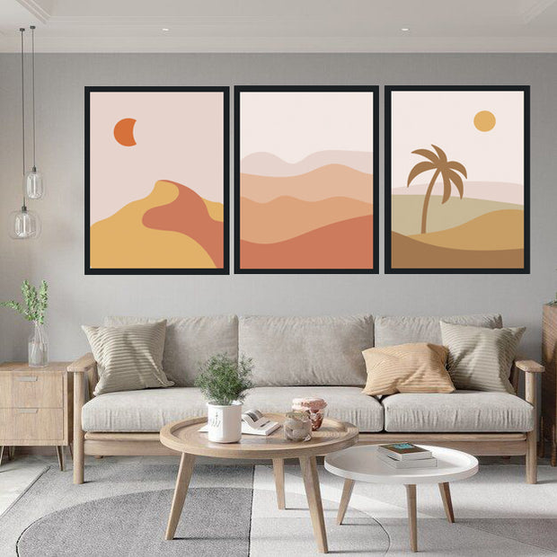 TERRAIN ABSTRACT PICTURE FRAMES WITH GLASS- SET OF 3