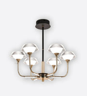NIGHT GRAND CHEVRON DESIGN BLACK & GOLDEN CHANDELIER