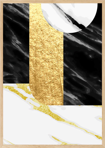 FADDISH ABSTRACT PICTURE FRAME IN BLACK, WHITE AND BEIGE WITH GLASS-SINGLE