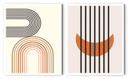 SEMICIRCULAR SILHOUTE ABSTRACT LAYOUT FRAMES WITH GLASS-SET OF 2