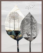 CLASSIC NATURAL LANDSCAPE SCENICAL TREE ART FRAME WITH GLASS-SINGLE
