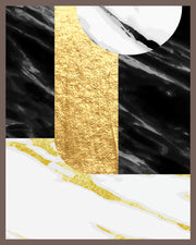 FADDISH ABSTRACT PICTURE FRAME IN BLACK, WHITE AND BEIGE WITH GLASS-SINGLE