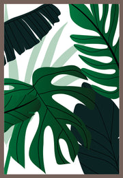 LINCOLN GREEN CLUSTER MONSTERA PLANT ART FRAME WITH GLASS- SINGLE