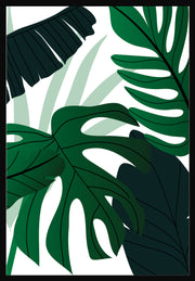 LINCOLN GREEN CLUSTER MONSTERA PLANT ART FRAME WITH GLASS- SINGLE