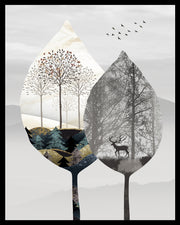 CLASSIC NATURAL LANDSCAPE SCENICAL TREE ART FRAME WITH GLASS-SINGLE