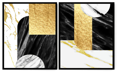 DEBONAIR ABSTRACT PICTURE FRAMES WITH GLASS- SET OF TWO