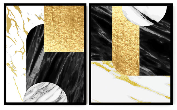 DEBONAIR ABSTRACT PICTURE FRAMES WITH GLASS- SET OF TWO