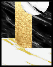 FADDISH ABSTRACT PICTURE FRAME IN BLACK, WHITE AND BEIGE WITH GLASS-SINGLE