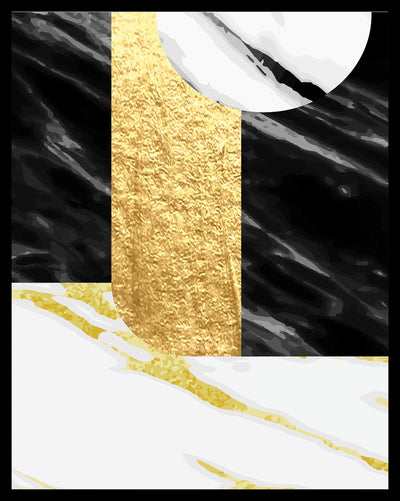 FADDISH ABSTRACT PICTURE FRAME IN BLACK, WHITE AND BEIGE WITH GLASS-SINGLE