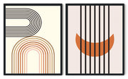 SEMICIRCULAR SILHOUTE ABSTRACT LAYOUT FRAMES WITH GLASS-SET OF 2