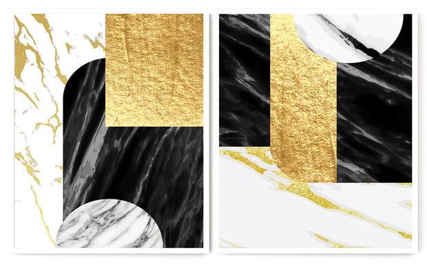 DEBONAIR ABSTRACT PICTURE FRAMES WITH GLASS- SET OF TWO