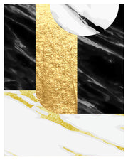 FADDISH ABSTRACT PICTURE FRAME IN BLACK, WHITE AND BEIGE WITH GLASS-SINGLE