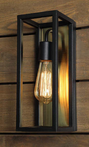 NOSTALGIC VIBES BLACK AND BRUSH GOLD WALL LAMP