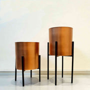 COPPER PLATED FLOOR PLANTER