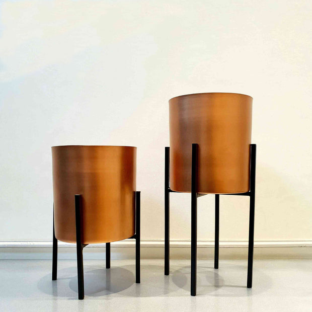 COPPER PLATED FLOOR PLANTER