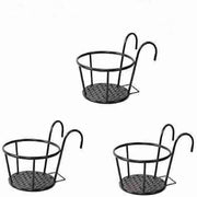 HANDCRAFTED BLACK & WHITE METALLIC OUTDOOR PLANTER STAND