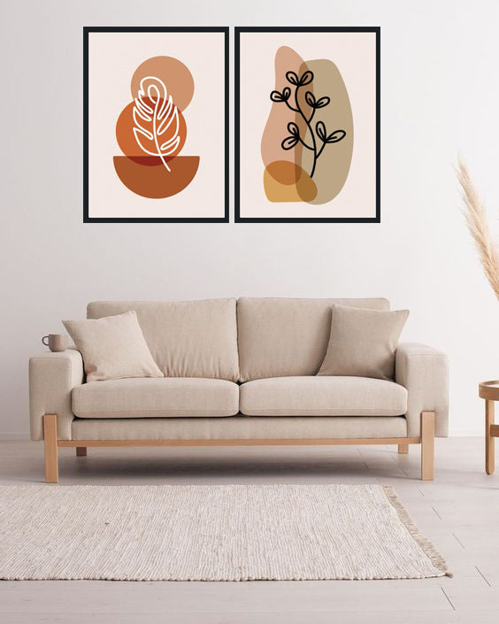 ADUMBRAL ABSTRACT PICTURE FRAMES WITH GLASS- SET OF 2