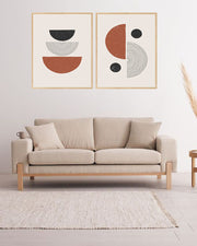 ORBITAL MULTIPLE ABSTRACT ART FRAMES WITH GLASS-SET OF 2