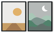 TERRAIN ABSTRACT PICTURE FRAMES WITH GLASS- SET OF 2