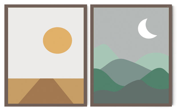 TERRAIN ABSTRACT PICTURE FRAMES WITH GLASS- SET OF 2