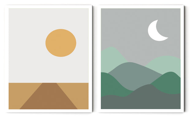 TERRAIN ABSTRACT PICTURE FRAMES WITH GLASS- SET OF 2