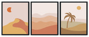 TERRAIN ABSTRACT PICTURE FRAMES WITH GLASS- SET OF 3