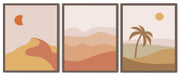 TERRAIN ABSTRACT PICTURE FRAMES WITH GLASS- SET OF 3