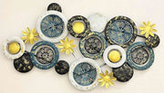 ANTIQUE MULTISIZE CIRCULAR GOLDEN FLOWER METAL WALL ART