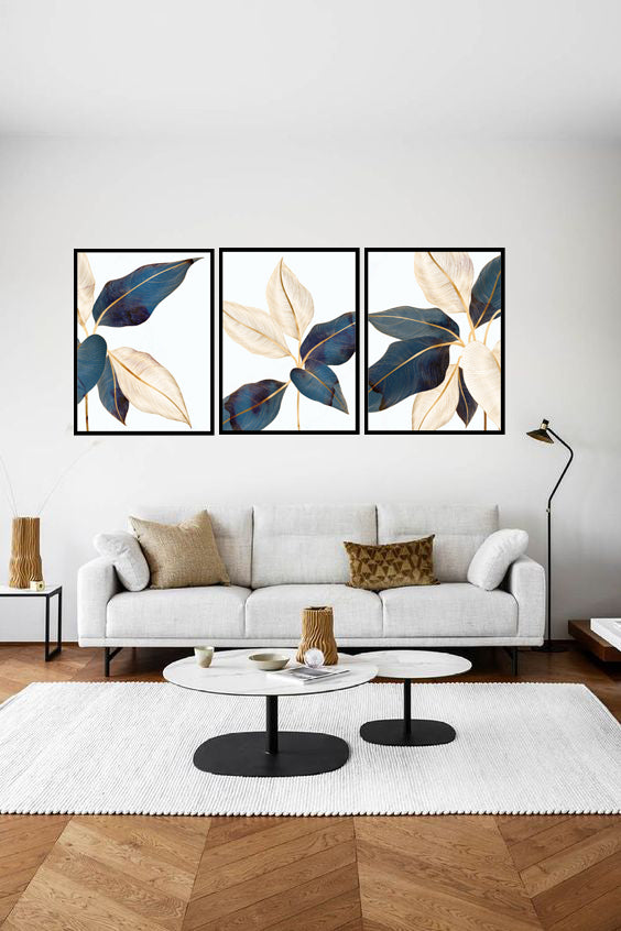 AUCUBA ILLUSTRATIVE BOTANICAL FRAMES WITH GLASS- SET OF 3