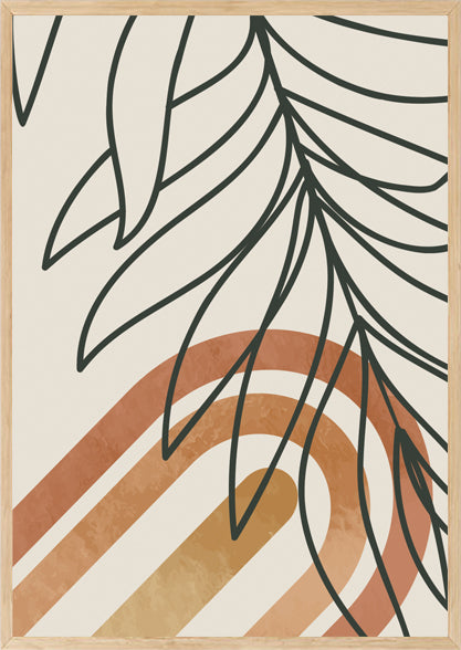 ZESTY CONGRUENT LEAF ART FRAME WITH GLASS-SINGLE