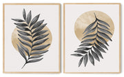 SIMPLE MONTESERRA LEAF ART FRAMES WITH GLASS- SET OF 2