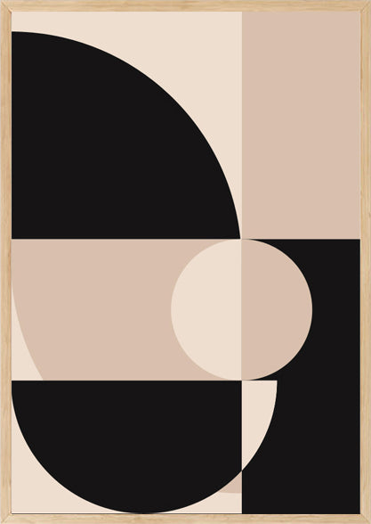 MINIMALISTIC CIRCLE SQUARE GEOMETRIC ART FRAME WITH GLASS-SINGLE