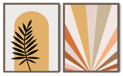 MODERN MATTISSE INSPIRED ABSTRACT PLANT ART FRAMES WITH GLASS- SET OF 2