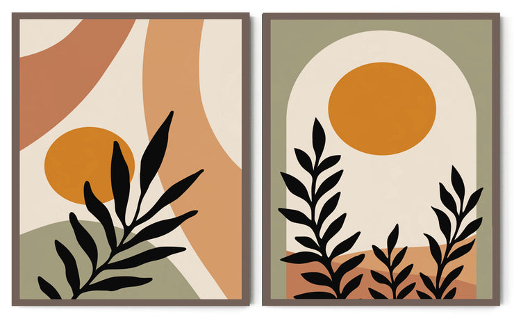 PLACENTAS ABSTRACT PICTURE FRAMES WITH GLASS- SET OF TWO