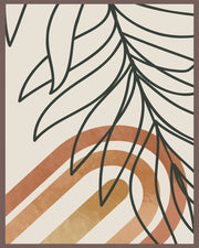 ZESTY CONGRUENT LEAF ART FRAME WITH GLASS-SINGLE