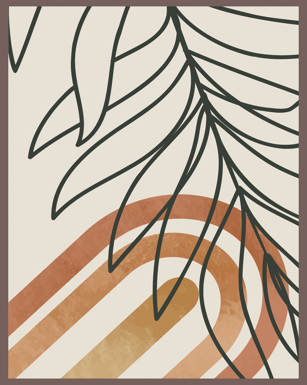 ZESTY CONGRUENT LEAF ART FRAME WITH GLASS-SINGLE
