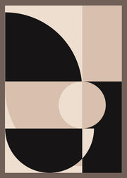 MINIMALISTIC CIRCLE SQUARE GEOMETRIC ART FRAME WITH GLASS-SINGLE