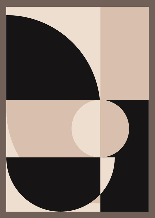 MINIMALISTIC CIRCLE SQUARE GEOMETRIC ART FRAME WITH GLASS-SINGLE