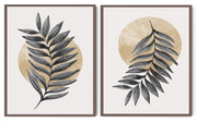 SIMPLE MONTESERRA LEAF ART FRAMES WITH GLASS- SET OF 2