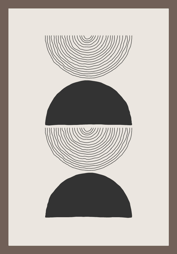 EXQUISITE CIRCULAR LINE ART ABSTRACT FRAME WITH GLASS- SINGLE