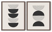 BLACK & WHITE VECTOR CIRCULAR ABSTRACT FRAMES WITH GLASS- SET OF 2