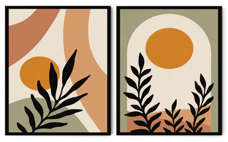 PLACENTAS ABSTRACT PICTURE FRAMES WITH GLASS- SET OF TWO